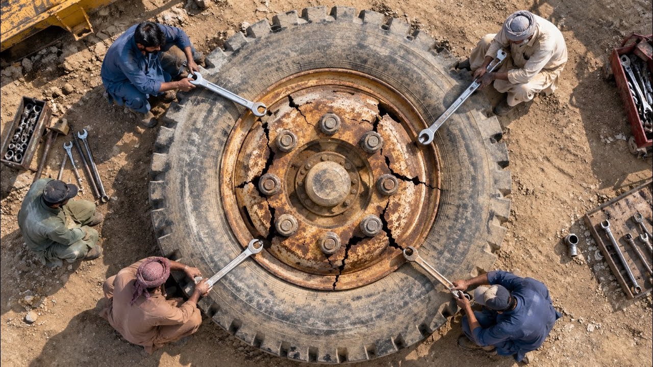 How a Badly Cracked Truck Wheel Rim Is Repaired | Amazing Repair Work