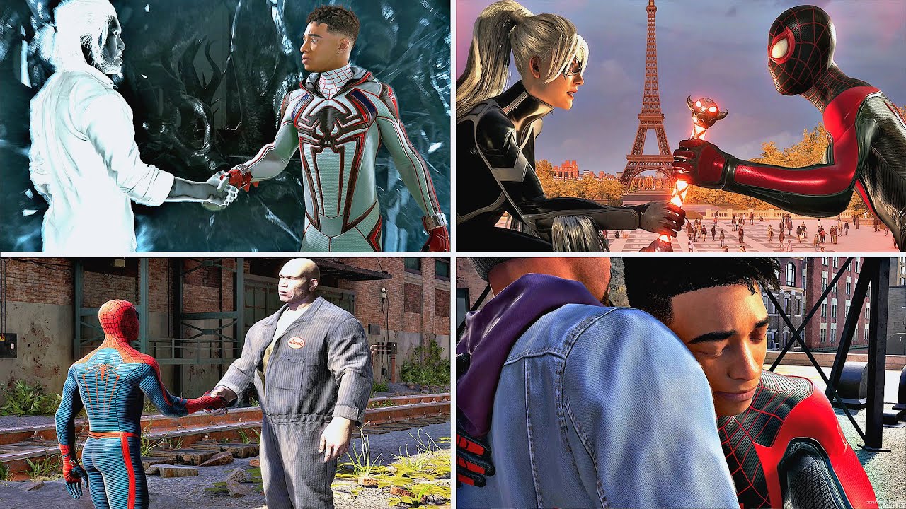 All Villains Turn To Spider-Man Allies Scenes (2023) Spider-Man 2 PS5 4K 60FPS