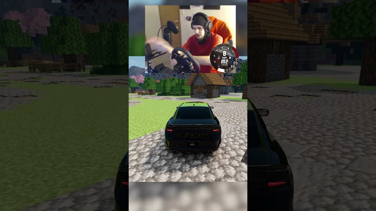 Hellcat TAKES OVER Village in Minecraft in BeamNG Drive #shorts