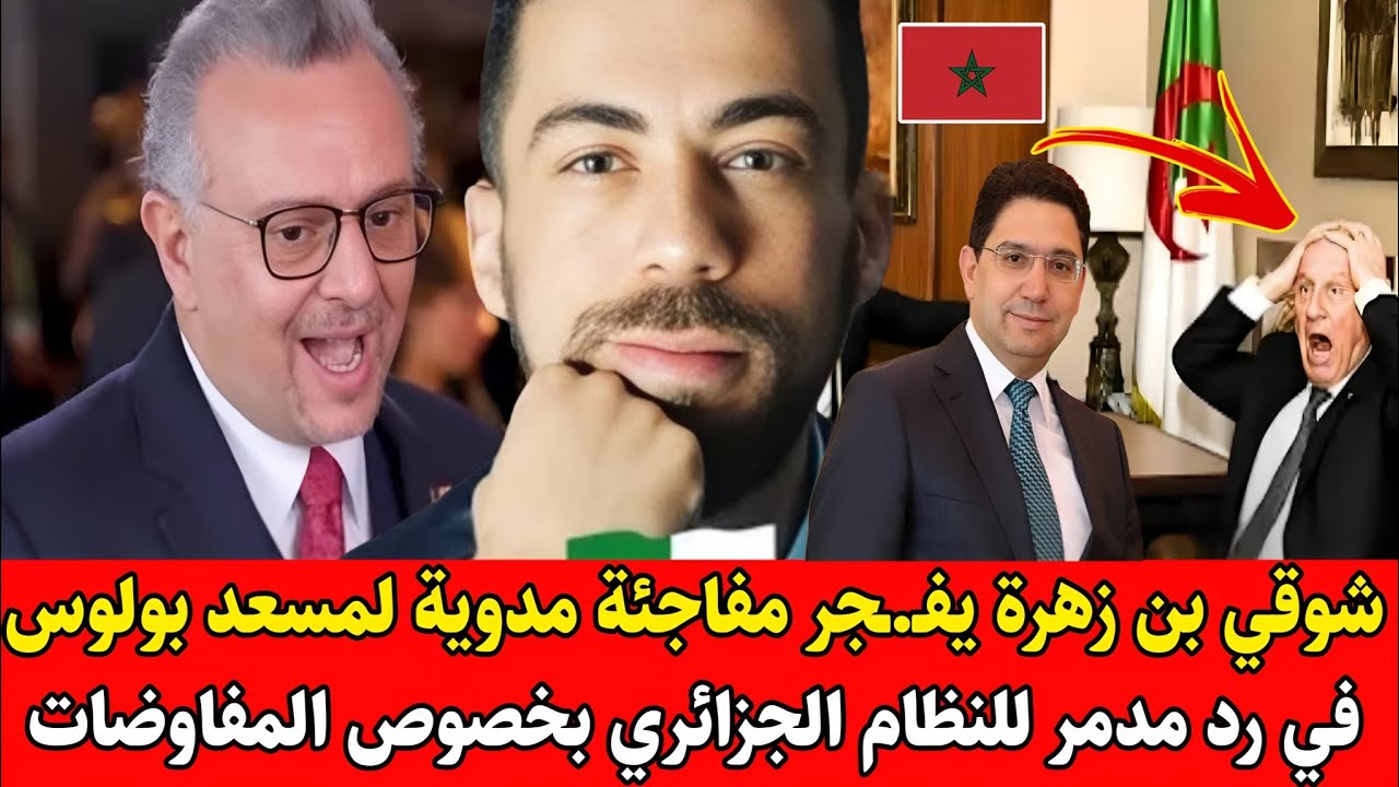 شوقي بن زهرة يفـ.ـجر مفاجأة مدوية لمسعد بولوس  الأمريكي في رد مـدمـر للنظام الجزائري بخصوص المفاوضات