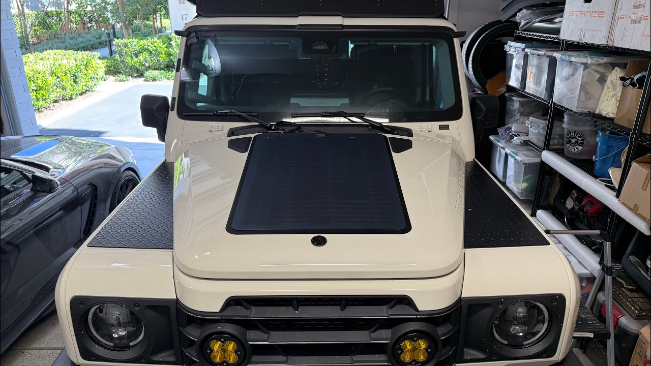 @lensunsolar hood solar panel install and review for Ineos Grenadier