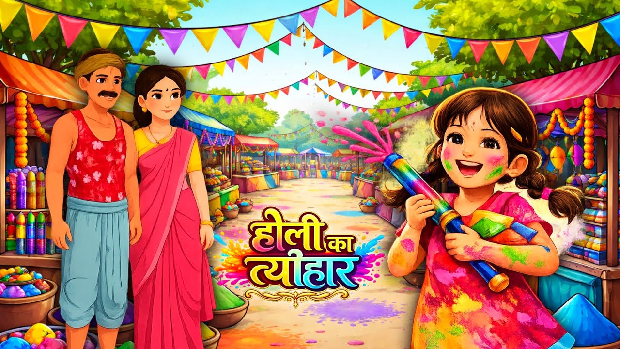 होली का त्योहार | ईमानदारी का ईनाम | Hindi Story | Moral Story | Cartoon Video | Hindi Kahaniyan |