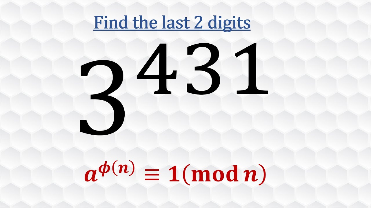 Last 2 digits using Euler's Totient Function