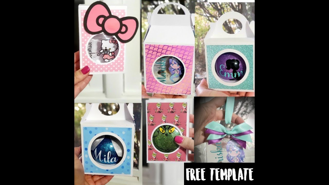Cajitas para esferas navideñas - PLANTILLAS GRATIS Cricut & Cameo