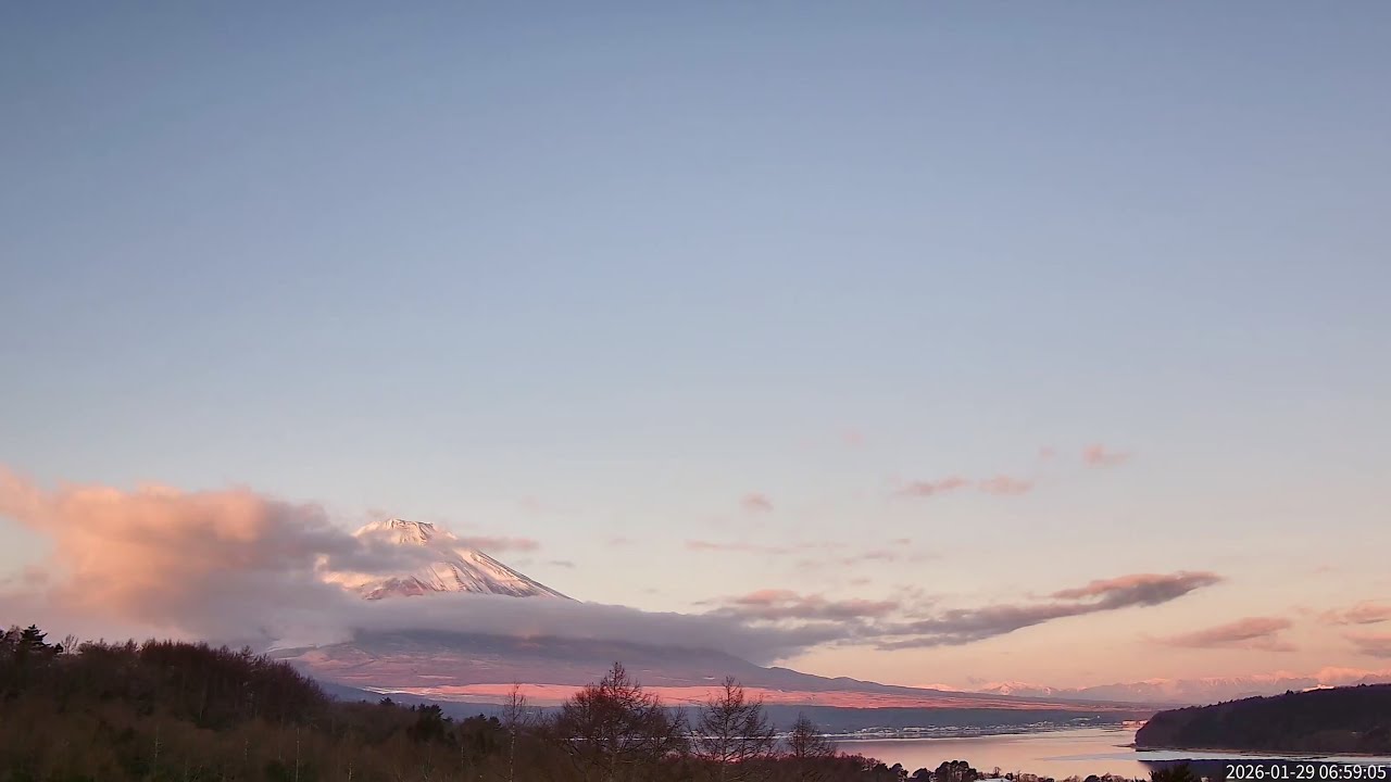 【毎日タイムラプス】2026年1月29日の富士山と山中湖の1日を100秒で再生 #富士山ライブカメラ #タイムラプス