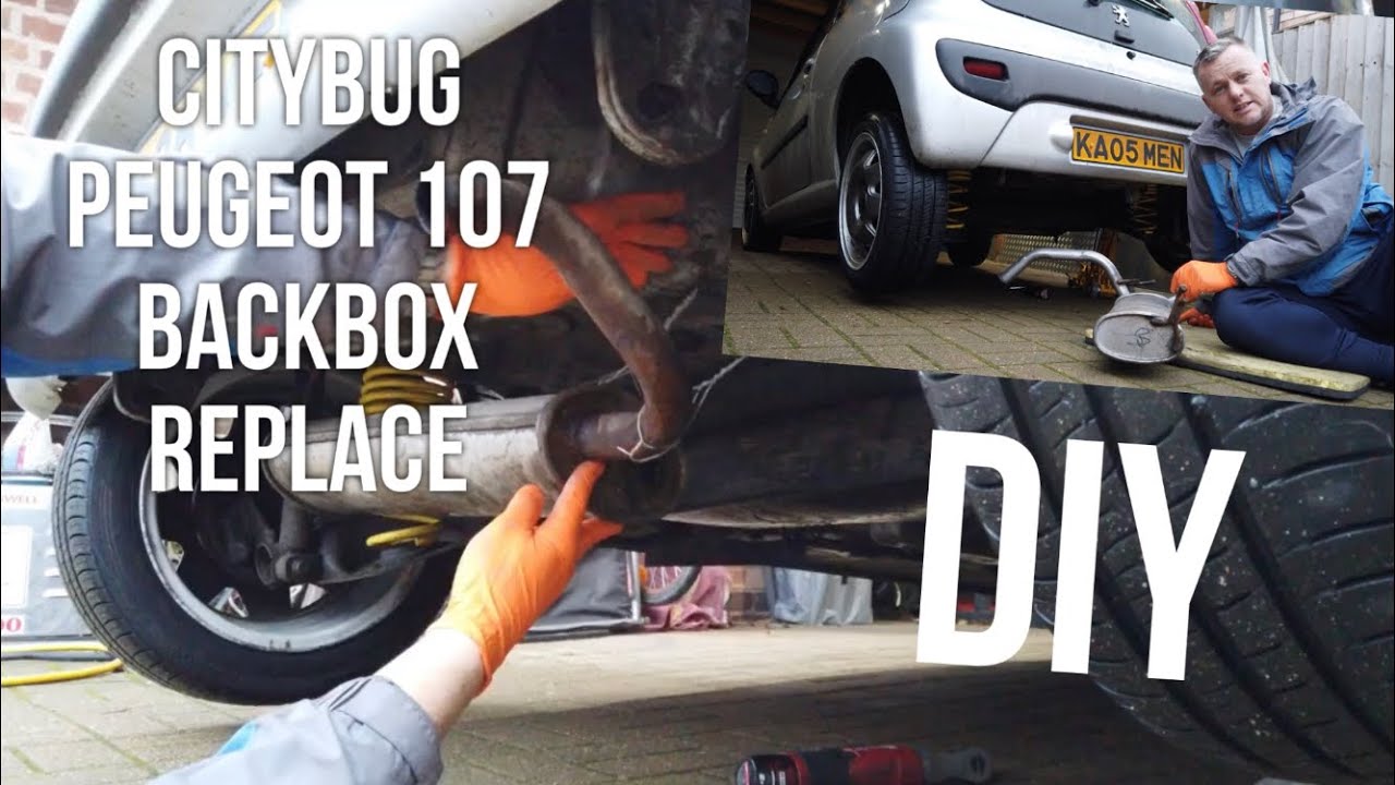 🇬🇧CityBug Peugeot 107 Exhaust Rear Backbox Dropped Off, How To Replace.
