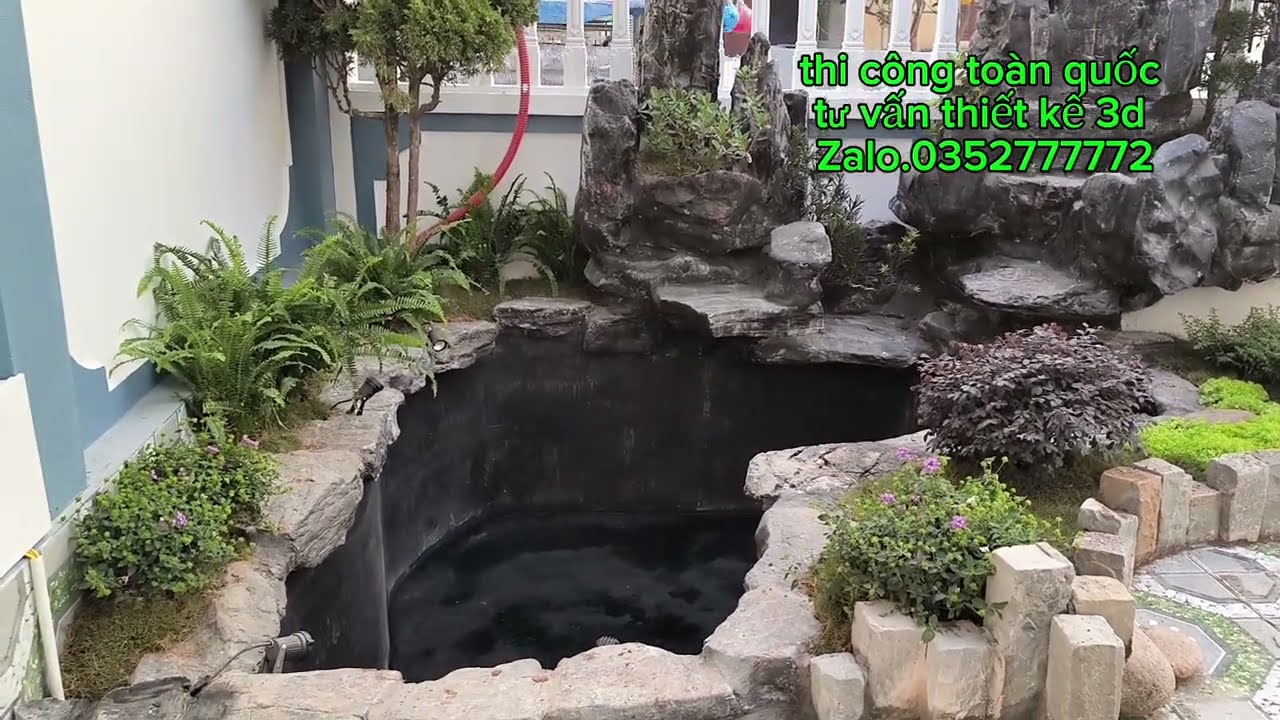 Hòn non bộ hồ cá Koi mi ni đẹp tại Hưng Yên . Zalo.0352777772