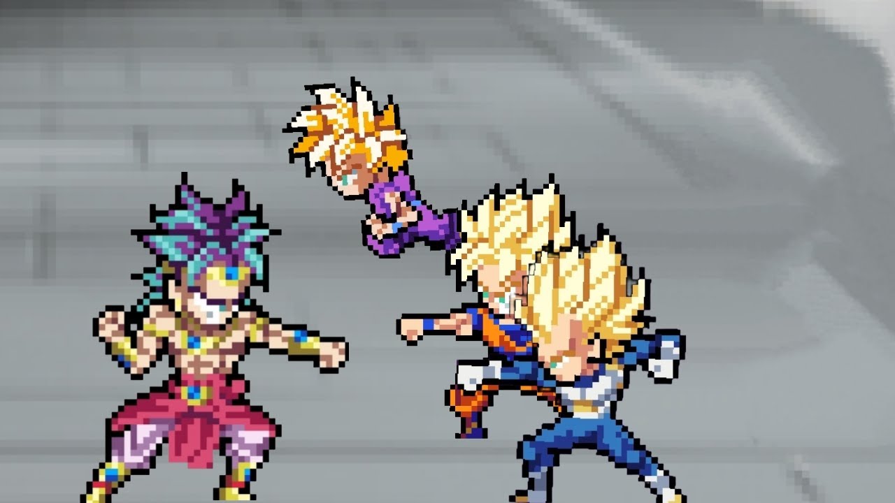 Power Warriors 16.8 gameplay:special battle-Broly super saiyan a type Vs Trio saiyans