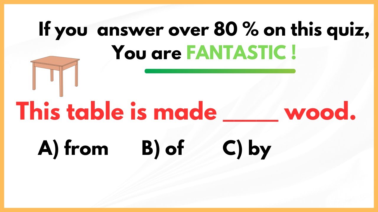 Grammar Quiz (Mixed): If You Score Over 85%, You Are FANTASTIC! 🎯🔥