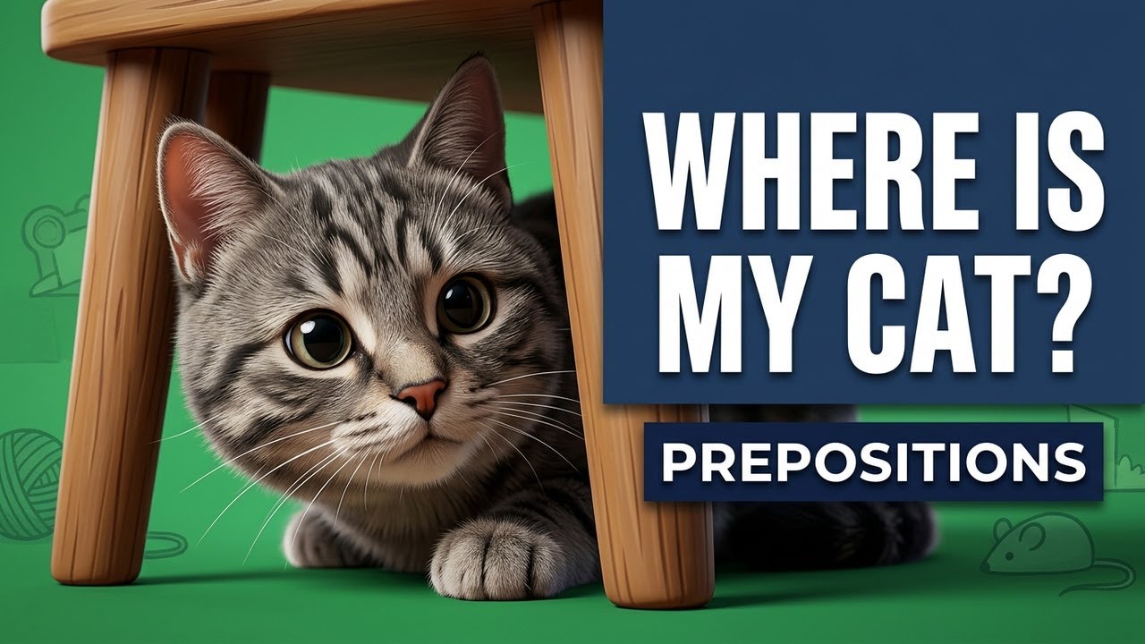 Learn English Speaking: Where is My Cat? | Prepositions | Comprehensible Input