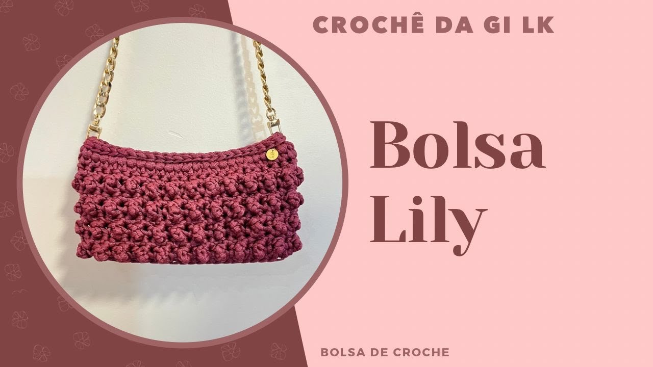 Bolsa de crochê pequena em fio de poliéster e fio Náutico passo a passo 