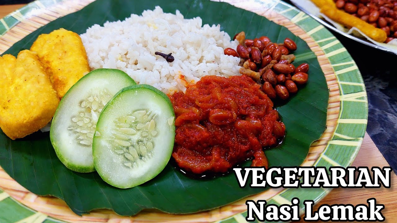 VEGETARIAN NASI LEMAK (Beras Biasa) dan SAMBAL BAWANG PALING SEDAP 👌🏻dengan TIPS