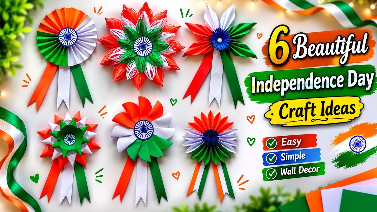 6 Easy Tricolour Paper Badge Ideas 🇮🇳 | Independence Day Craft Ideas 2026 | DIY Paper Badge Making 