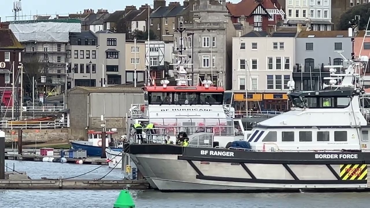 21st February, Ramsgate Harbour, just missed Hurricane returning, Crew still aboard.