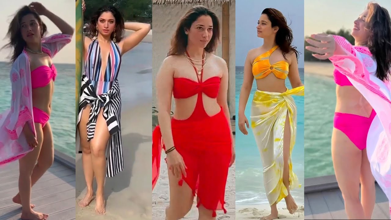 Tamannaah's Hottest Beach Bikini Moments Part 4 | Tamannaah Bhatia's Iconic Public Appearance Styles