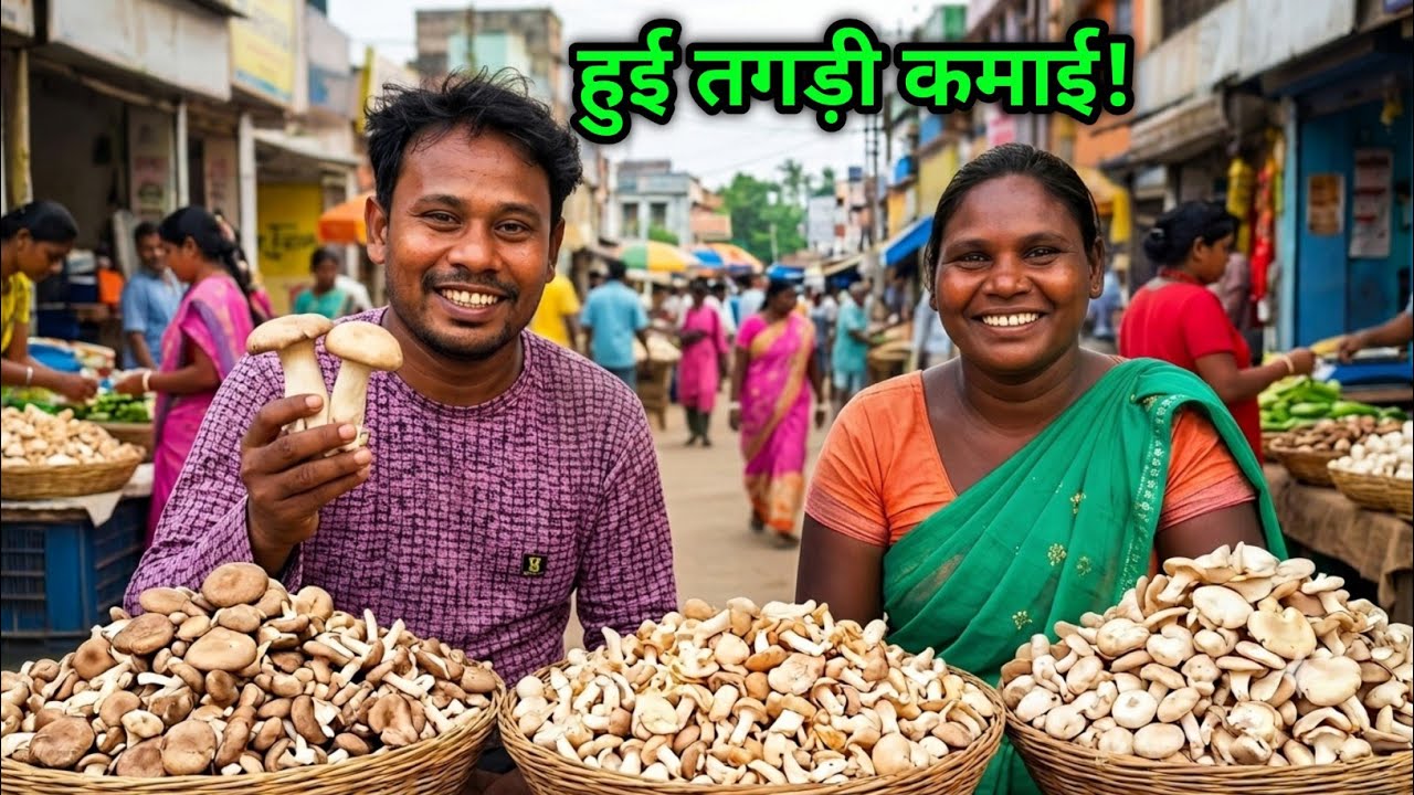 जंगल से Mushroom लाकर बेचे | हुई तगड़ी कमाई! 🍄💰जंगल के मशरूम की भारी मांग!