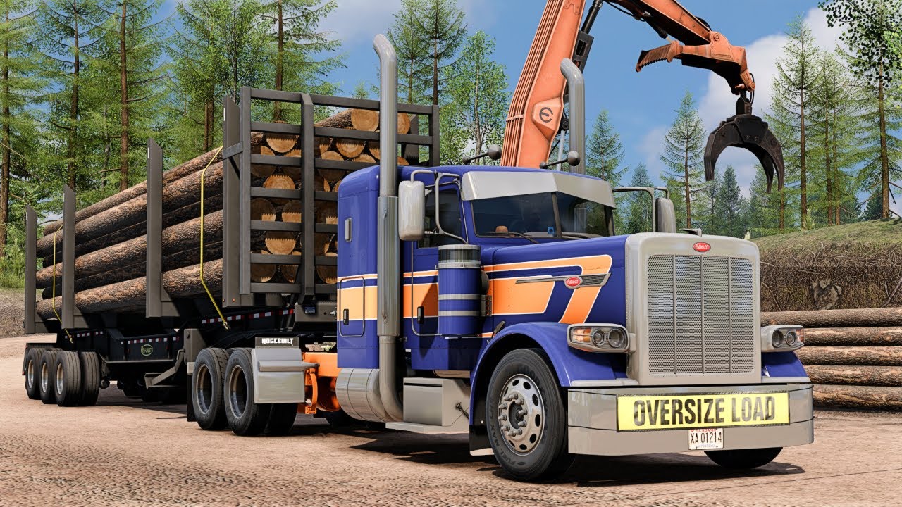 This 800HP Peterbilt 389 Hauling Logs Is Insane | ATS 1.57