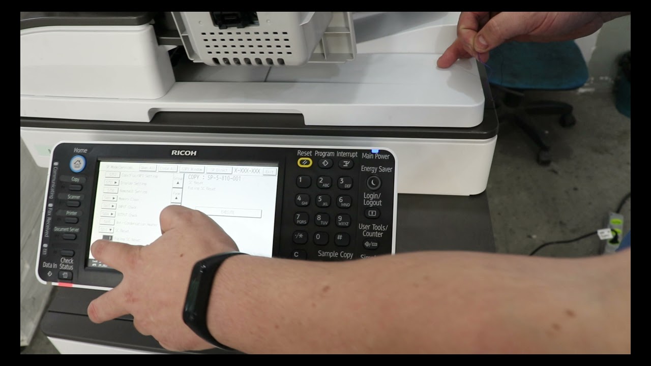 SP5810-02 Sc fusing reset Ricoh linha 04 monocromática SC540-00 544-02 Mp3054-Mp6054