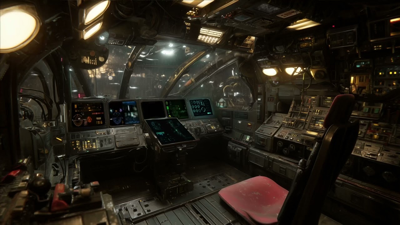 Radio Chatter from Mech Warrior Cockpit in the Rain. Sci-Fi Ambiance for Sleep, Study, Relaxation
