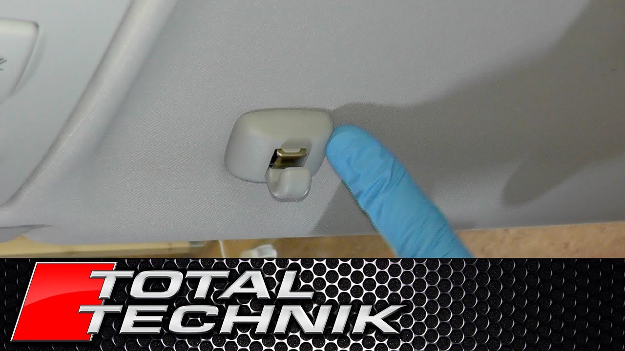 How to Remove Sun Visor Clip - Audi A4 S4 RS4 - B6 B7 - 2001-2008 - TOTAL TECHNIK