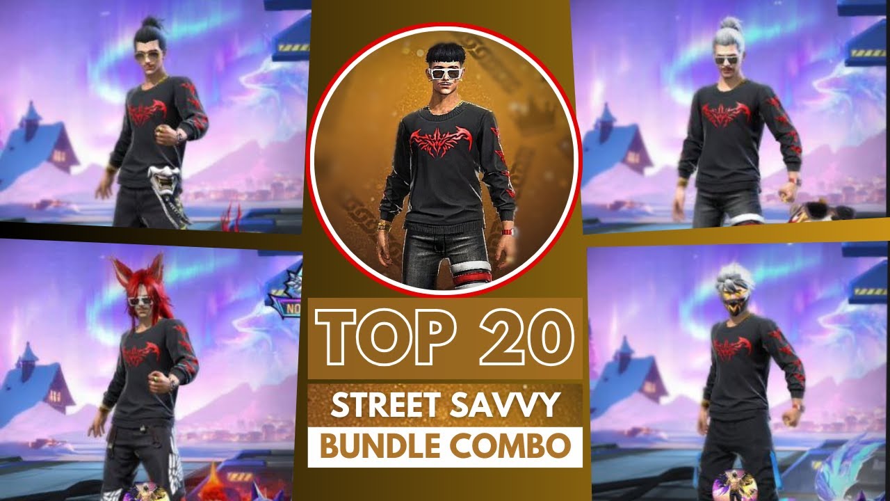 Top 20 New Street Savvy Bundle Dress up COMBO Free Fire 🔥( AZAN ff )