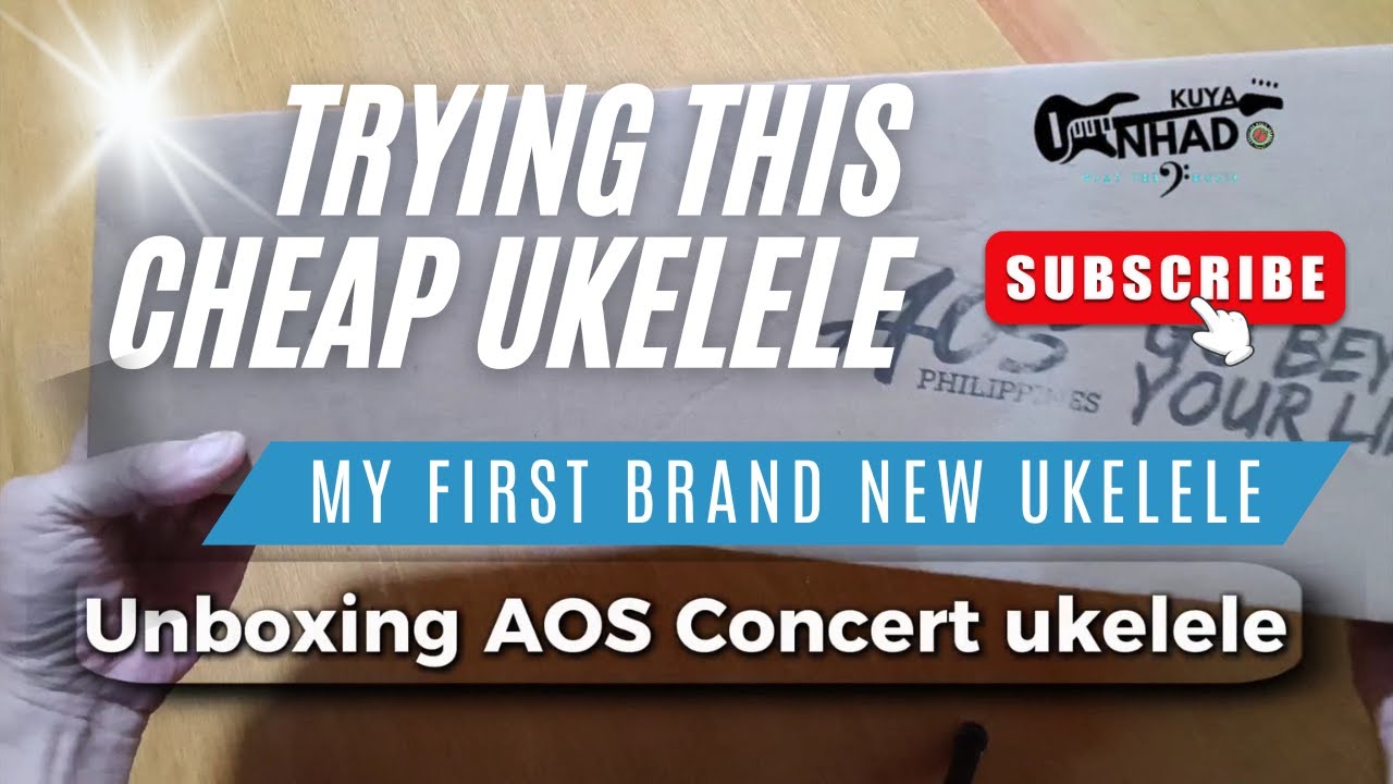 Unboxing AOS ukelele Concert size, action adjustment and sound testing. #music #ukelele #unboxing