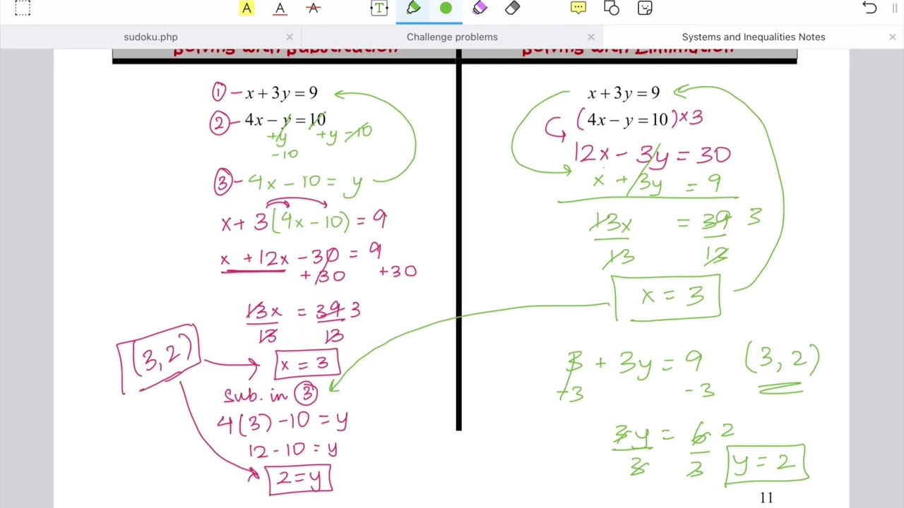 Math 20-1 Lesson 2: Solving Linear–Quadratic Systems Algebraically