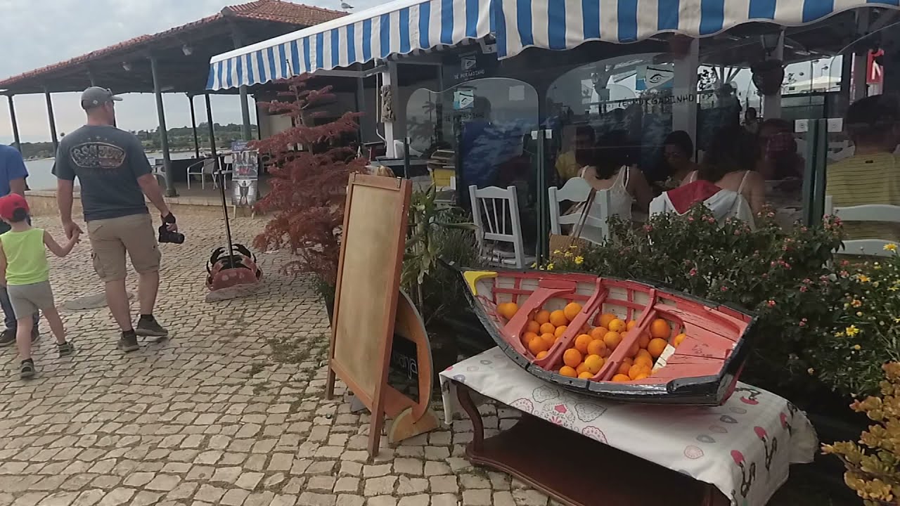 Alvor, Portugal, the short walk through the town down the Main St in Alvor