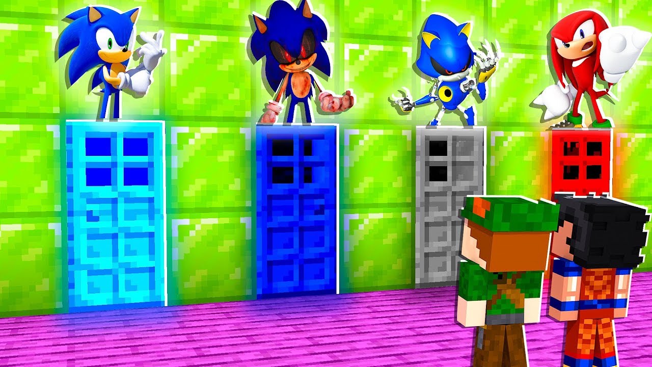 NÃO ESCOLHA A PORTA ERRADA DO SONIC NO MINECRAFT!! (METAL SONIC, SONIC EXE, TAILS)