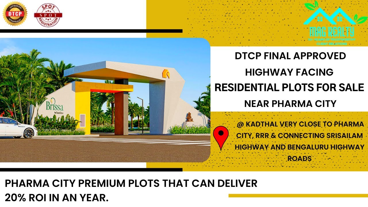 Pharma City  DTCP Final Plots @ Kadthal connecting Srisailam and Bangalore Highway With Bank Loan
