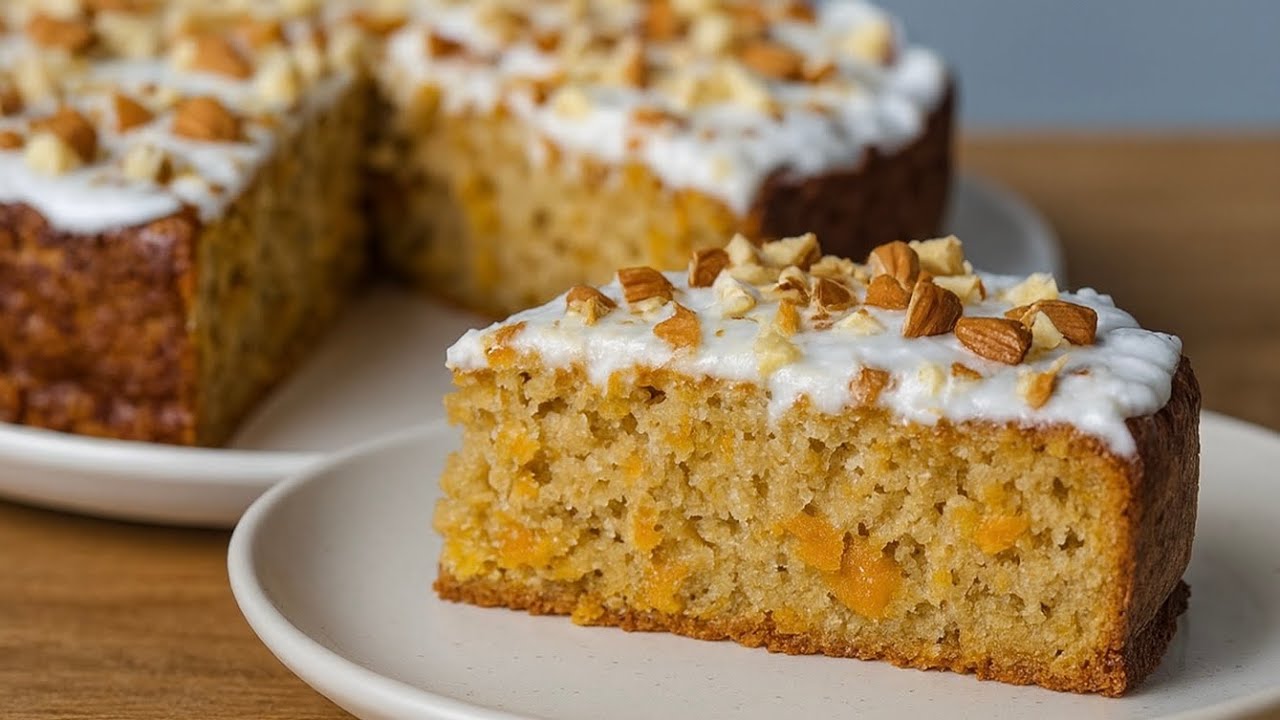 Haferflocken, Apfel und Karotte! Kuchen ohne Mehl! Mein liebstes gesundes Dessert!