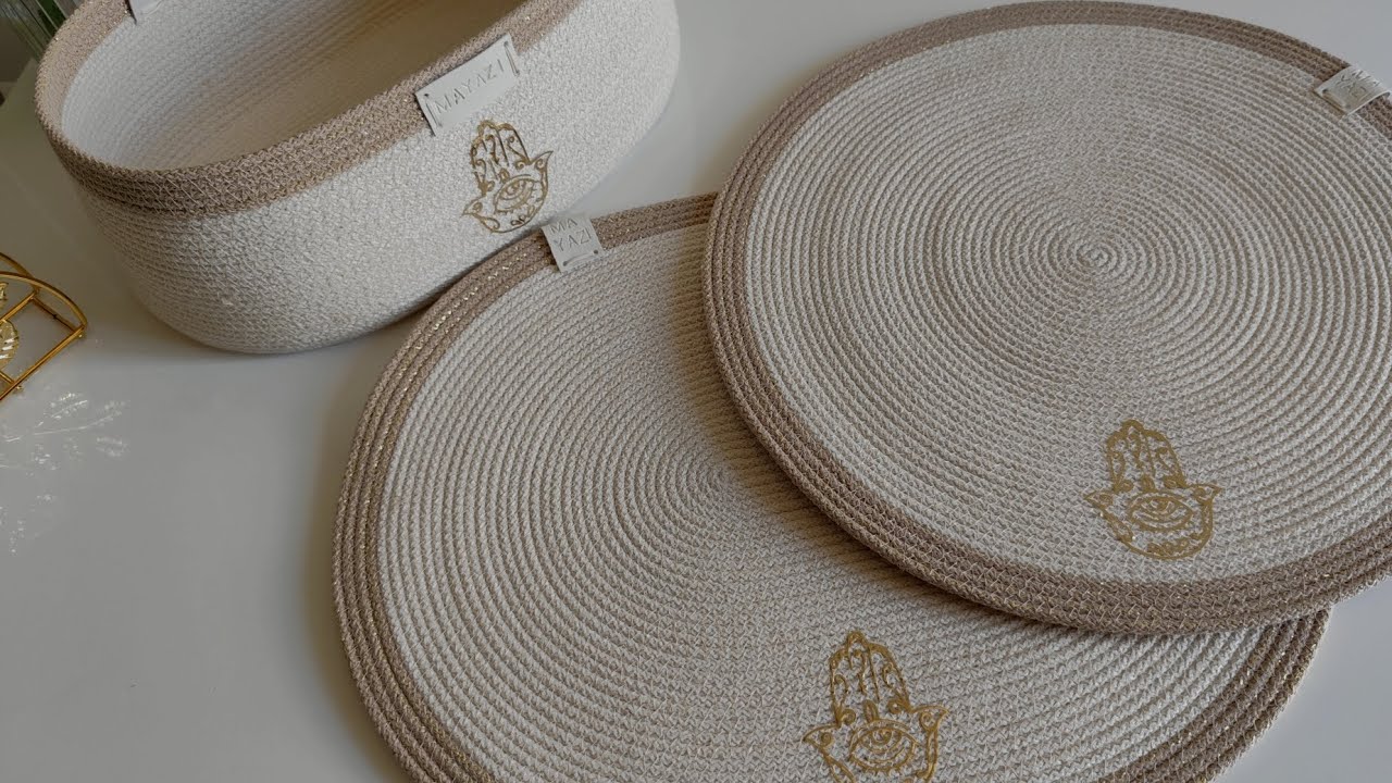 Maghreb Essence Handmade Bread Basket & Placemats 