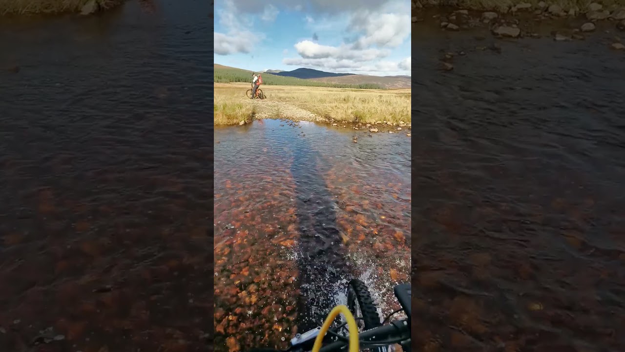 Bike crossing the Bynack Burn