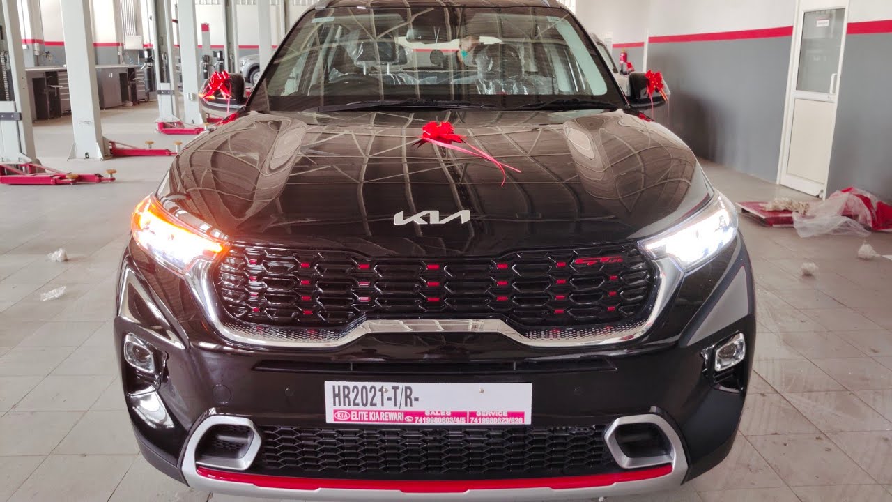kia sonet 2021 gtx plus AT diesel black  full Walk-around review in Hindi