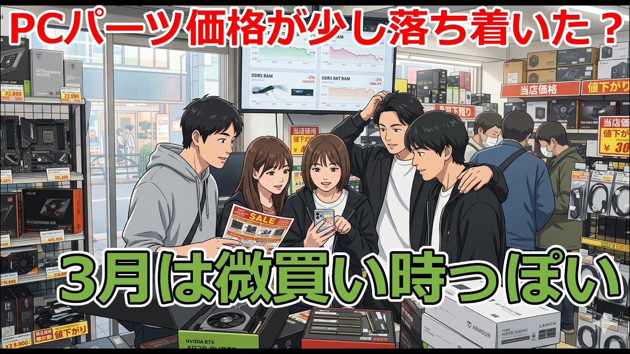 【今PCが微買い時！】パーツ価格が一時的に落ち着いてきた？