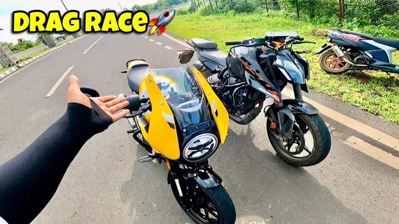 KTM Duke 250 VS Triumph Thruxton 400 🚀 Drag Race Shuru Hone Se Pehle Hi Khatm 😂
