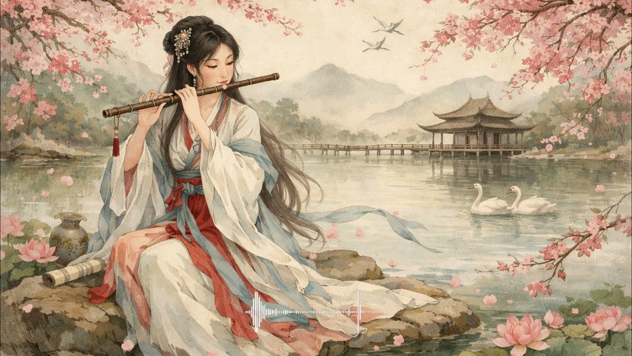 Chinese Bamboo Flute Meditation by the River 🌊 1 Hour Soothing Relaxing Music for Sleep  Inner Peace