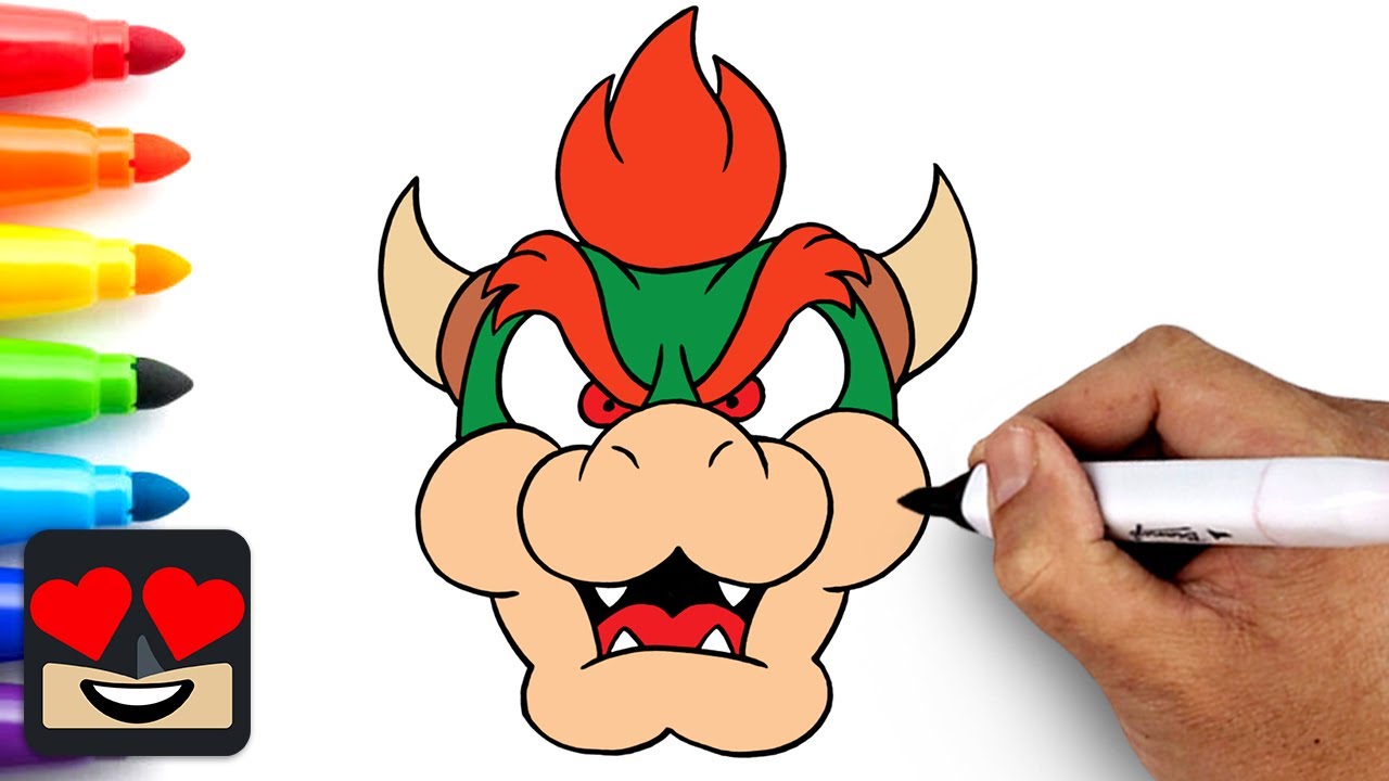 How To Draw Bowser | Super Mario