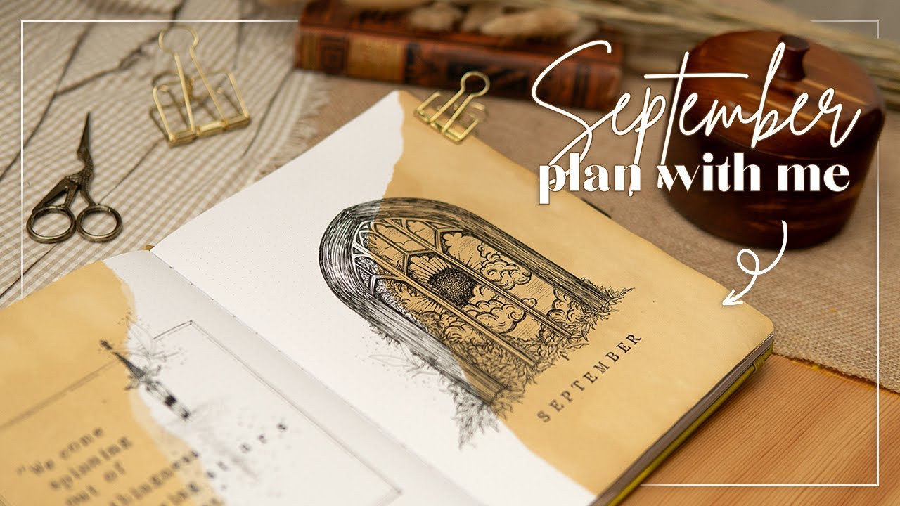 Сентябрь 2023 BuJo Plan With Me | Винтажная сказочная иллюстрация на тему 🧚‍♀️