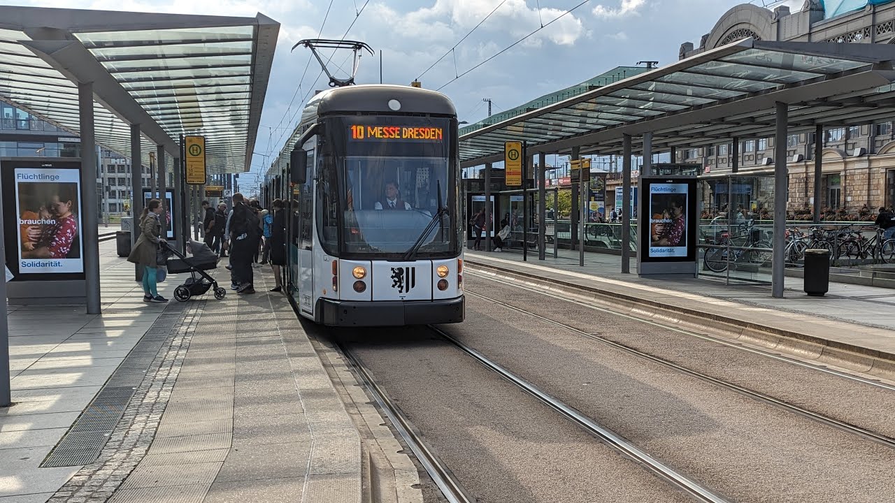 Straßenbahn Dresden Linie 10 Messe, Gleisschleife - Fetscherplatz NGT D8DD