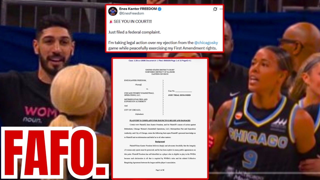 FAFO! Enes Kanter Freedom takes LEGAL ACTION against Chicago Sky for EJECTION, BANNING from Arena!