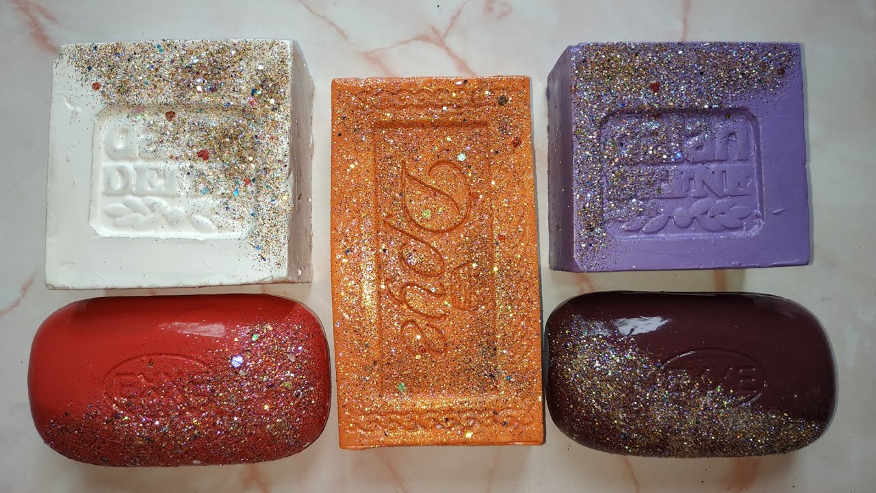 ASMR soap cutting/Dry soap/Relaxing video/Режу сухое крашеное лакированное мыло
