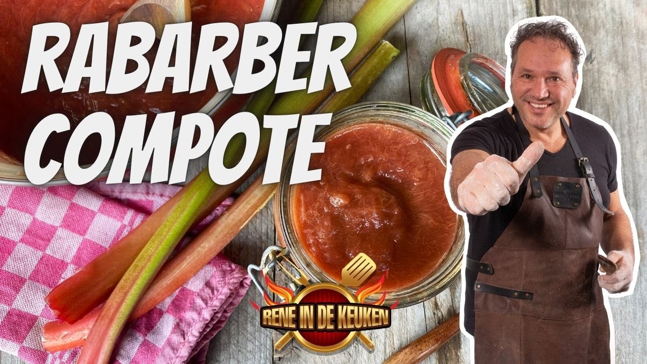 Rabarber compote uit eigen moestuin