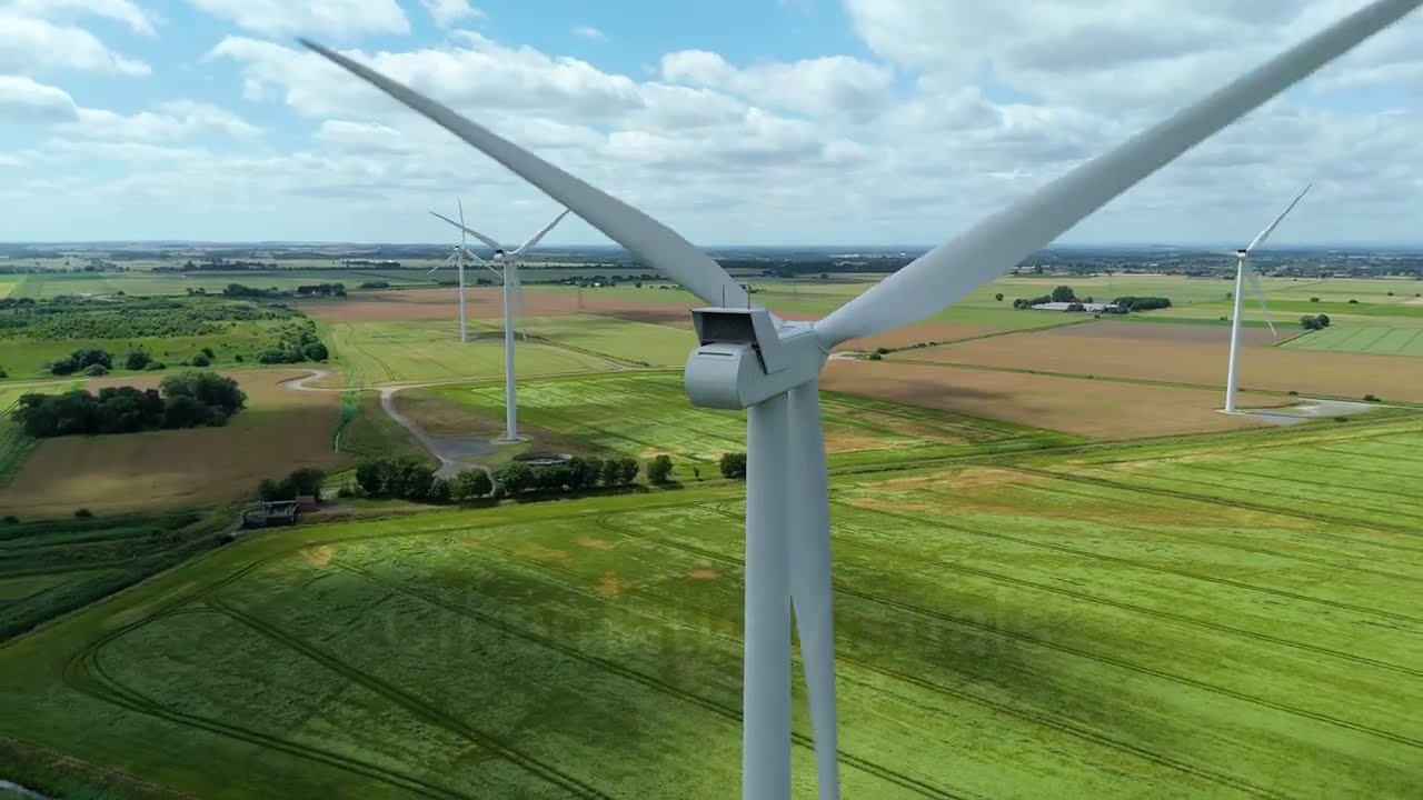 Cinematic Ambient Drone Footage of Wind Turbines in Summer Countryside | Renewable Energy Aerials