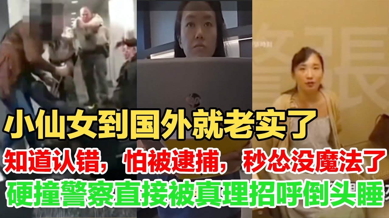 小仙女到国外老实了，秒怂会认错，怕被逮捕，没人哄了就怕真理，看着就大快人心啊！#中国 #女人 #小仙女