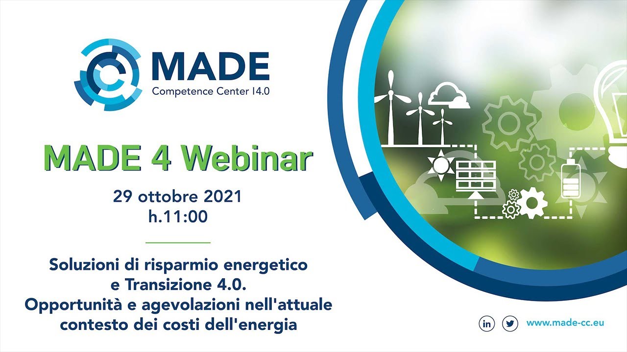 MADE 4 Webinar: Soluzioni di risparmio energetico e Transizione 4.0