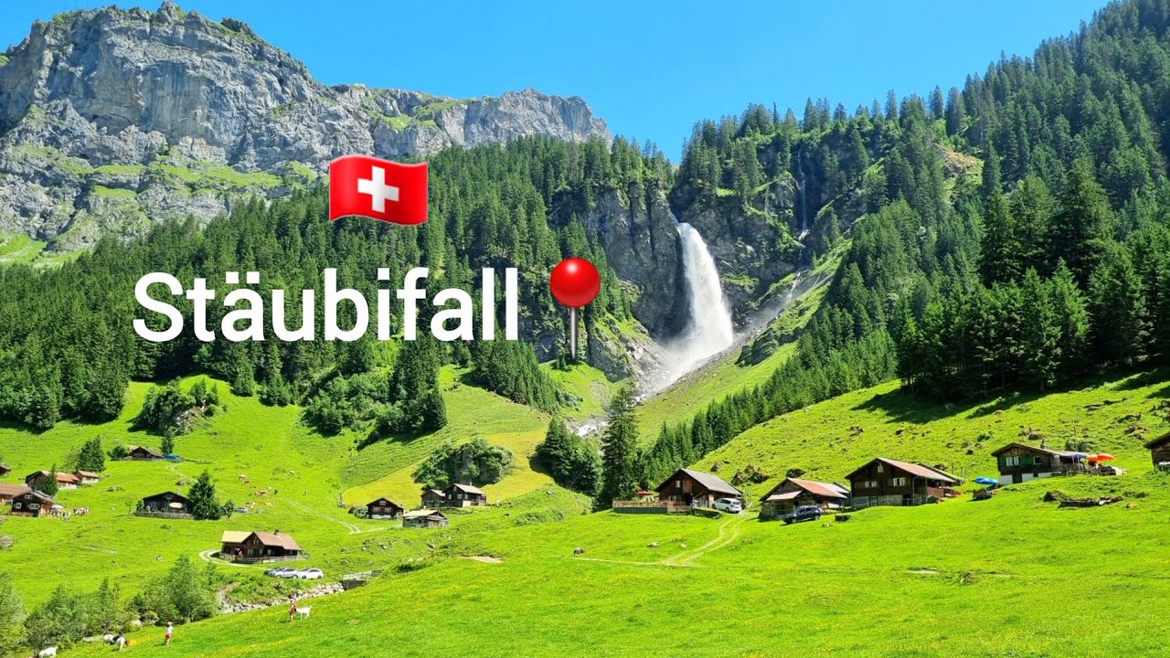 🇨🇭Stäubifall📍4K waterfall Relaxing Walk Hidden gem 💎 #switzerland #like #subscribe#nature #village