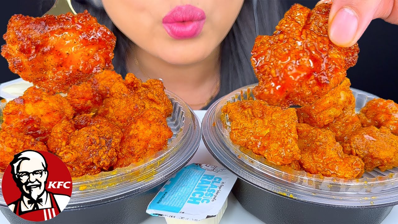 EATING NASHVILLE HOT FRIED CHICKEN NUGGETS | MUKBANG | FOOD SOUNDS