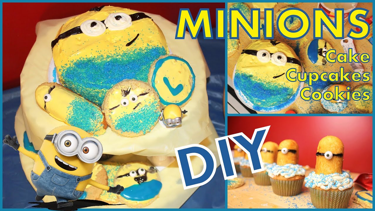 How To Make A Minion Cake - Minions Cupcakes & Cookies - DIY Birthday Party Pinterest Inspired