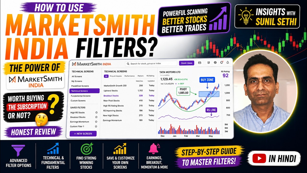 How to use MARKETSMITH INDIA filters? The power of #marketsmithindia filters and how to use it?